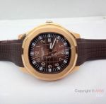 Best Quality Copy Patek Philippe Aquanaut 43mm Watch Rose Gold Chocolate Arabic Dial